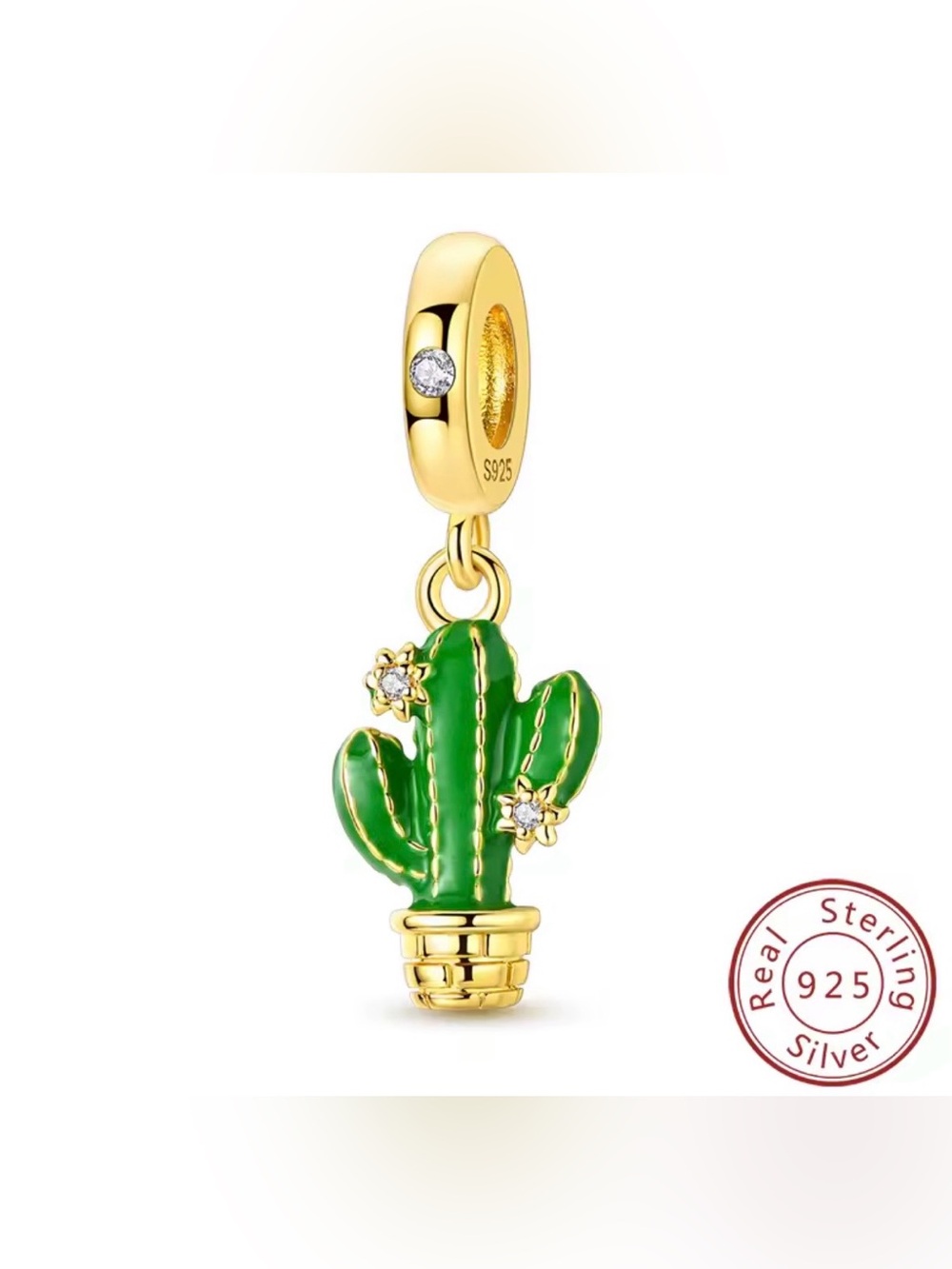 NWOT Cactus Dangle Charm Sterling Silver 925